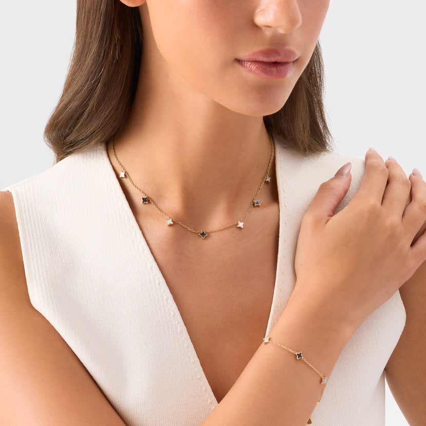 Celestial Skies Starlight Necklace & Bracelet Set (Gold)