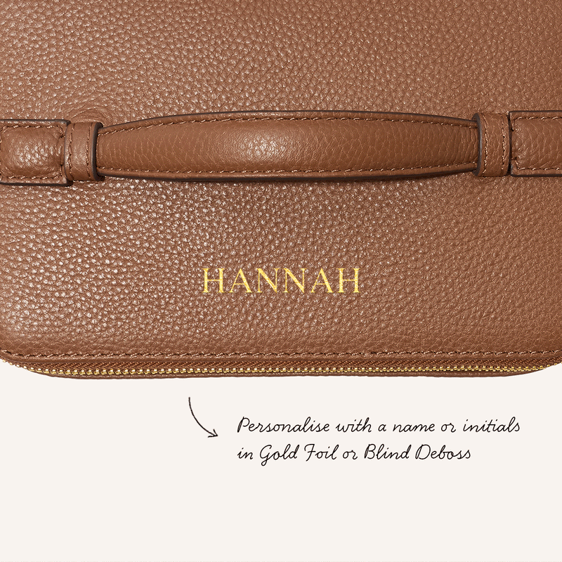 Large Vanity Cosmetic Bag (Tan)