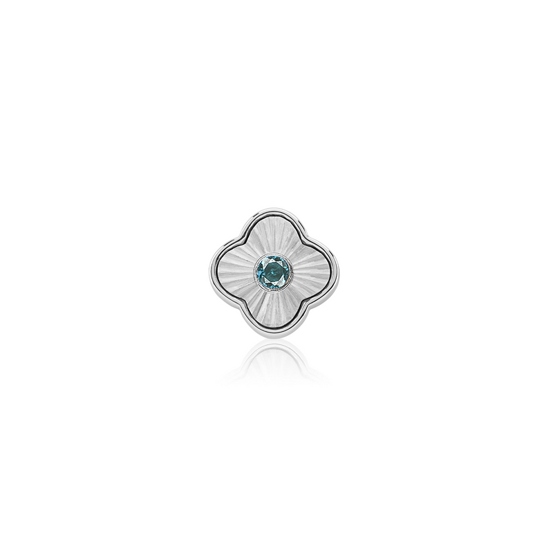 Textured Clover Charms (Silver) - Birthstones