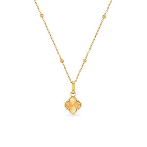 Textured Clover Necklace (Gold)