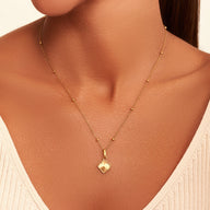 Textured Clover Necklace (Gold)
