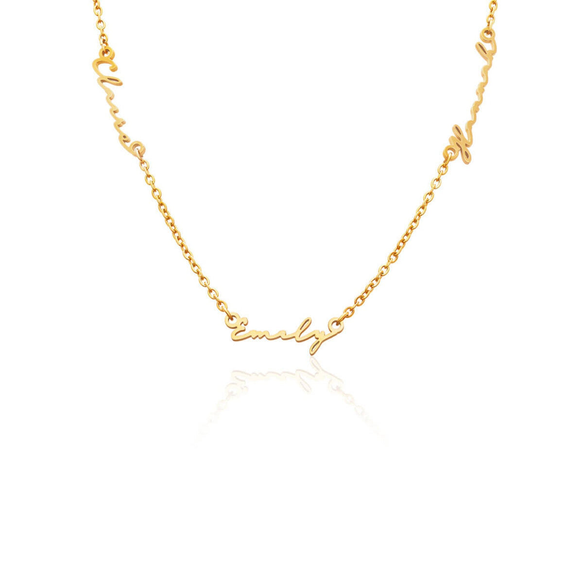 Triple Signature Name Necklace