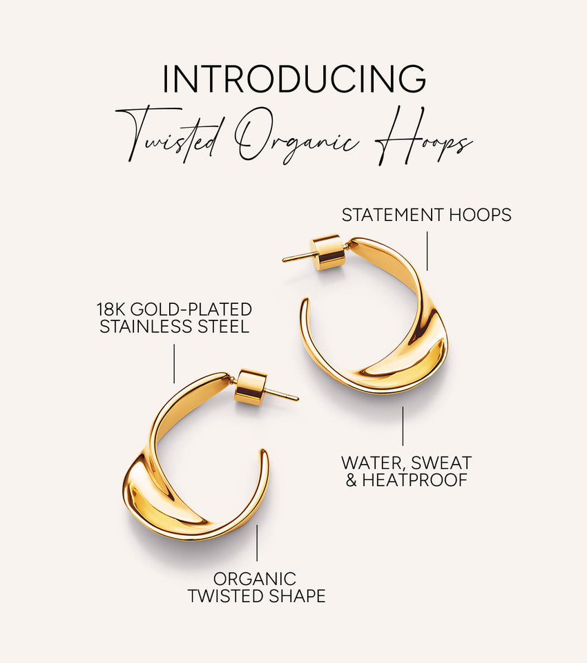 Twisted Organic Hoops (Gold)