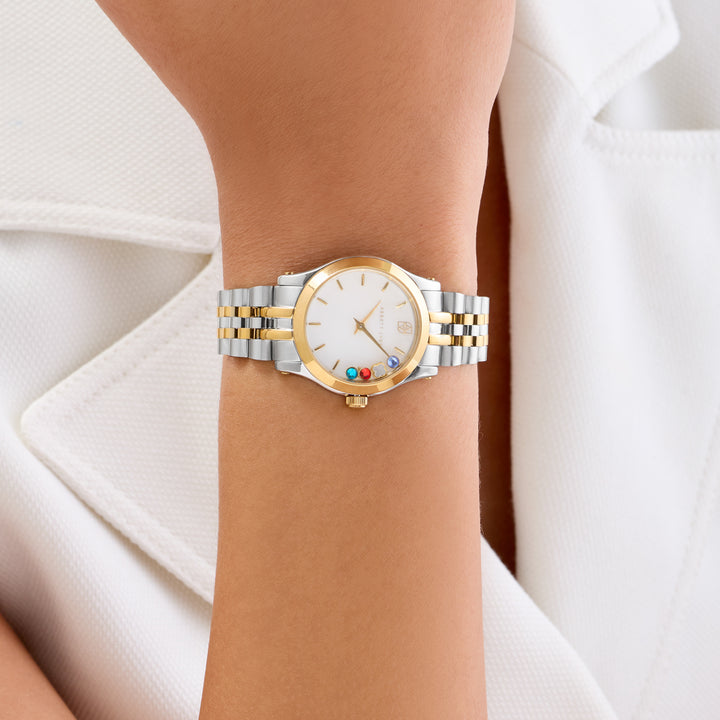 Two Tone Floating Charm Watch