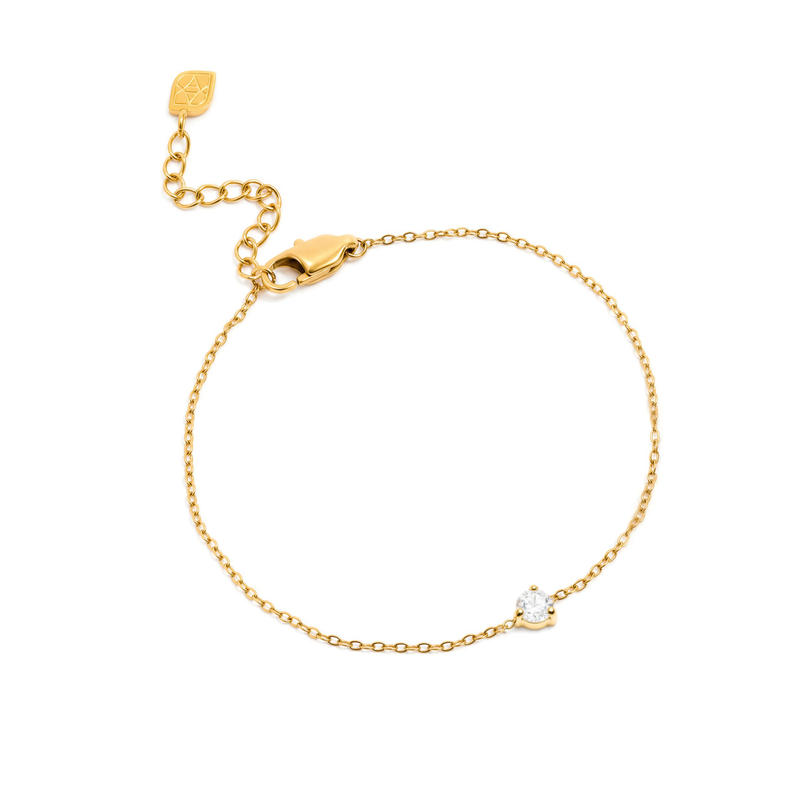 Clear Round Bracelet (Gold) - Worth £49
