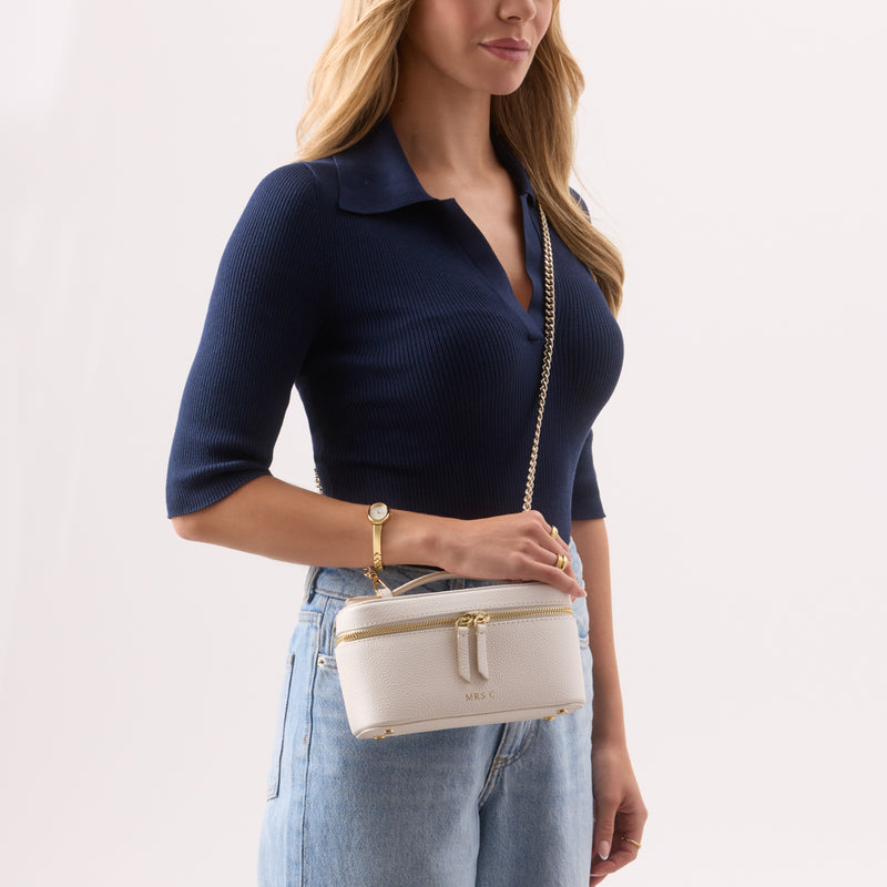 Leather Vanity Bag (Ivory)