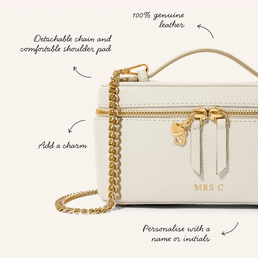 Leather Vanity Bag (Ivory)