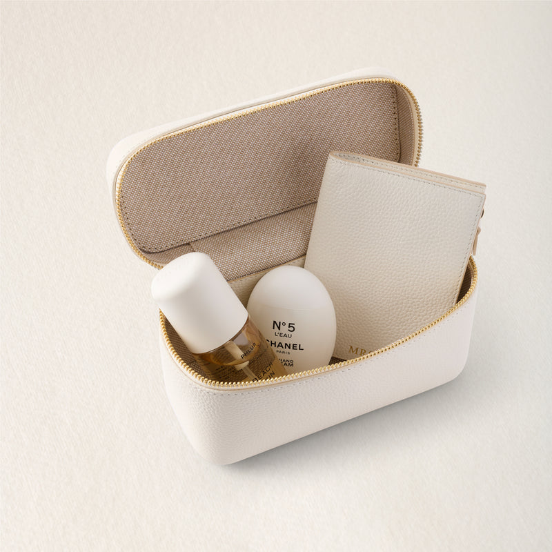 Leather Vanity Bag (Ivory)