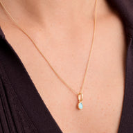 Signature Cut Amazonite Necklace (Gold)