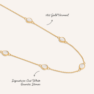 Signature Cut Multi White Quartz Necklace (Gold)