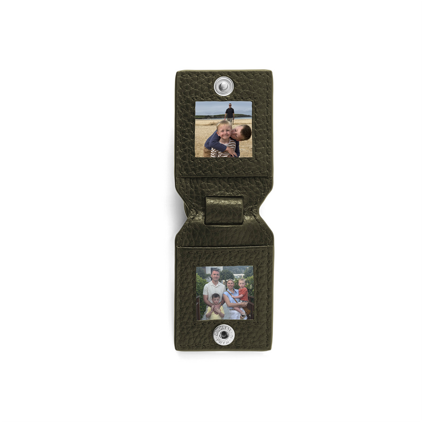 Men's Leather Photo Keyring (Green)