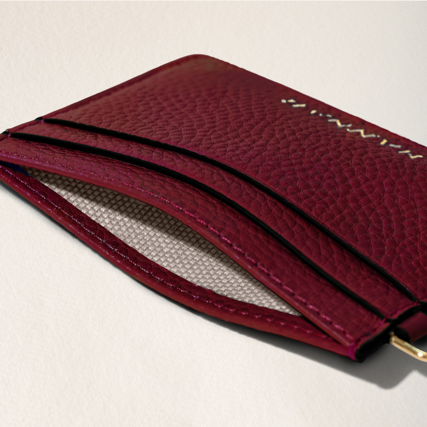 Leather Card Holder (Plum)