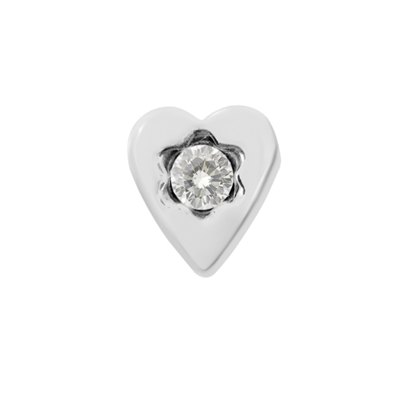 Celestial Skies Floating Heart Charm (Silver)