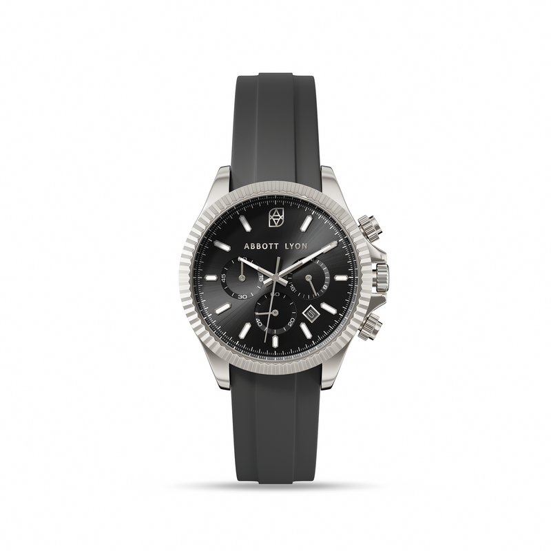 Men's Greenwich Chronograph 40 Silicone Strap Watch (Black)