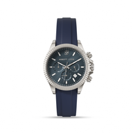 Men's Greenwich Chronograph 40 Silicone Strap Watch (Navy)