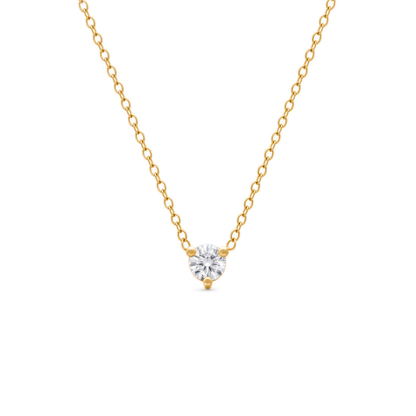 Crystal Round Necklace (Gold) - Worth £49