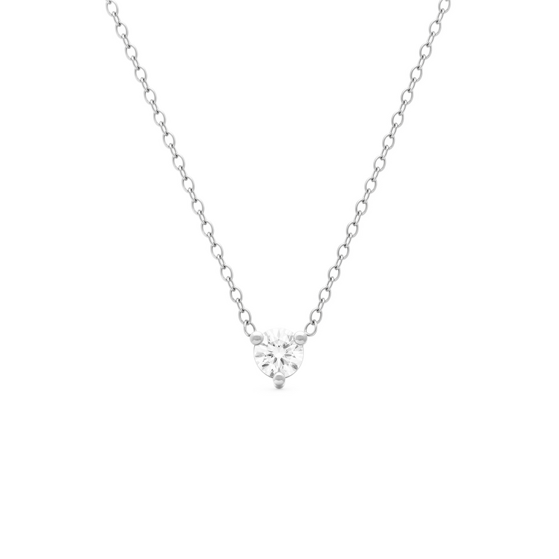 Crystal Round Necklace (Silver) - Worth £49