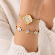 Lucky Clover Mesh 25mm Watch Layering Set (Gold/Silver)