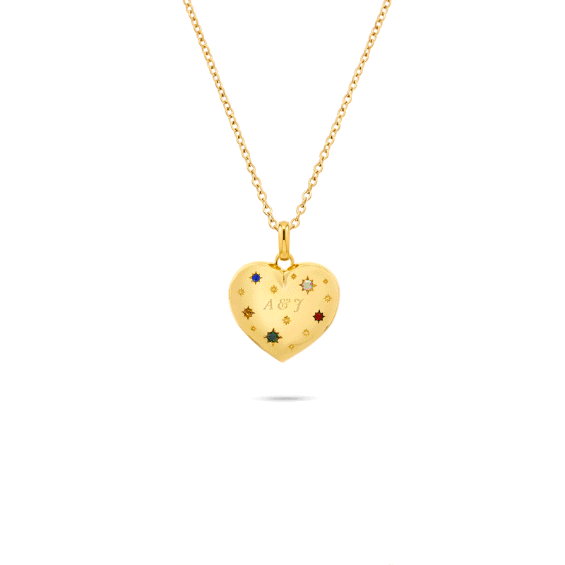 The Story of Us Heart Locket Necklace (Gold)