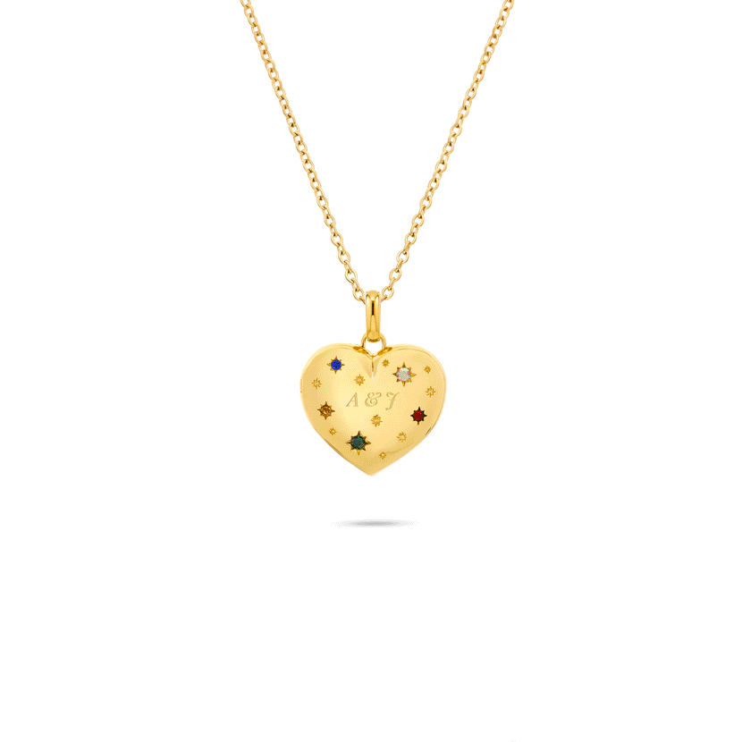 The Story of Us Heart Locket Necklace (Gold)