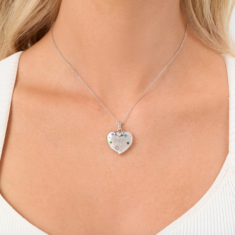 The Story of Us Heart Locket Necklace (Silver)