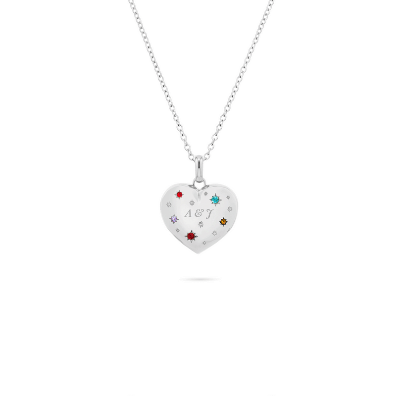 The Story of Us Heart Locket Necklace (Silver)