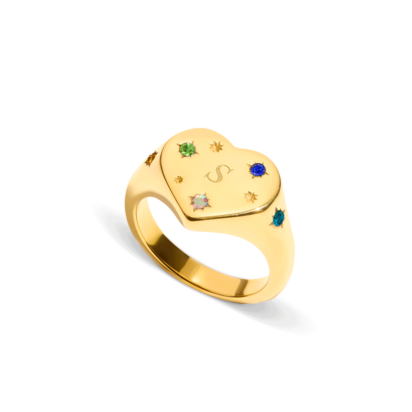 The Story of Us Heart Signet Ring (Gold)