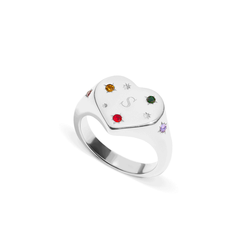 The Story of Us Heart Signet Ring (Silver)