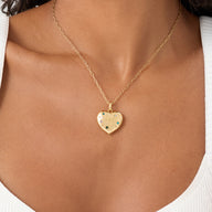 The Story of Us Heart Locket Necklace (Gold)