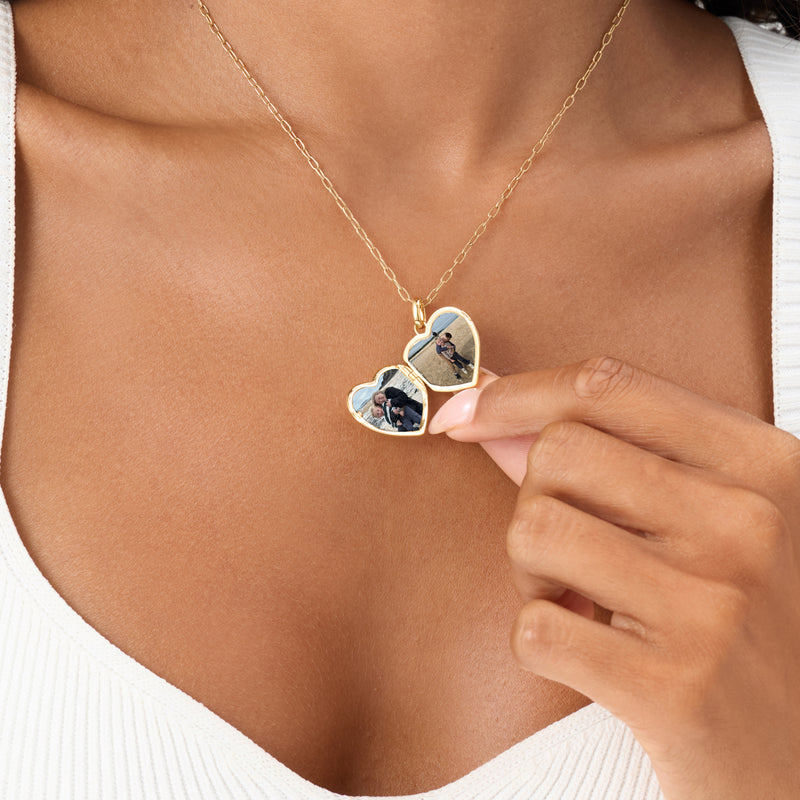 The Story of Us Heart Locket Necklace (Gold)
