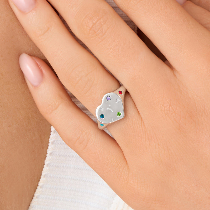 The Story of Us Heart Signet Ring (Silver)