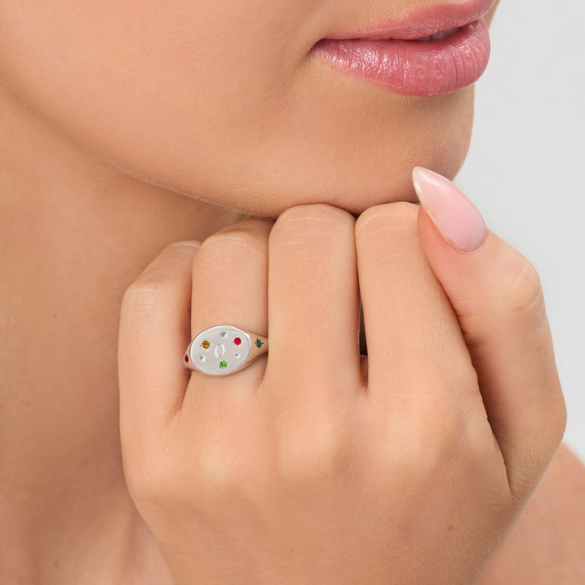 The Story of Us Oval Signet Ring (Silver)
