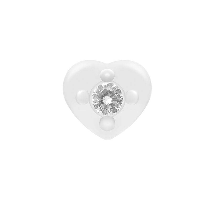 Mini Me Floating Crystal Heart Charm (Silver)