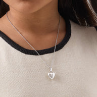 Mini Me Heart Locket Necklace (Silver)