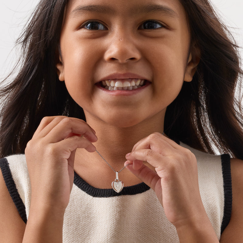 Mini Me Heart Locket Necklace (Silver)