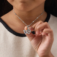 Mini Me Heart Locket Necklace (Silver)