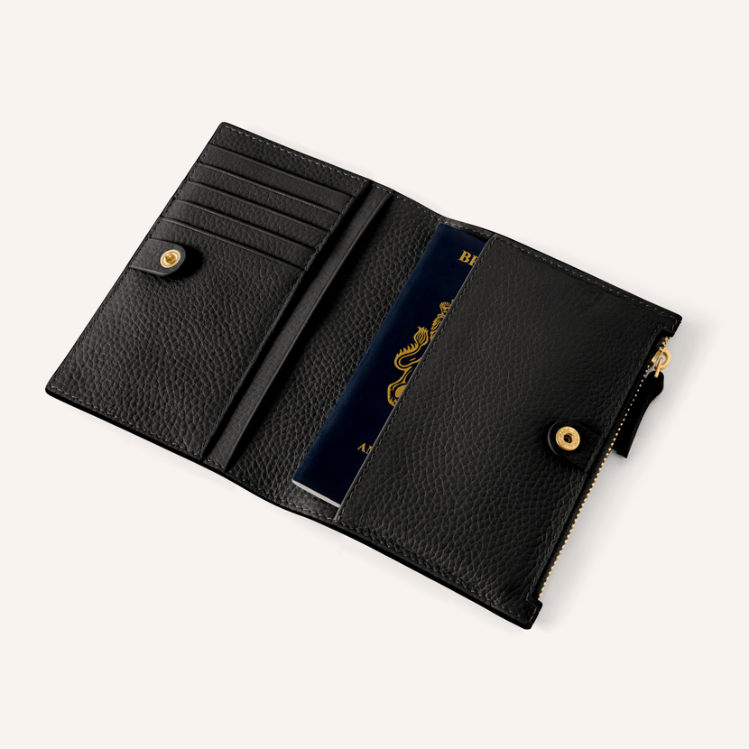 Leather Passport Holder (Black)