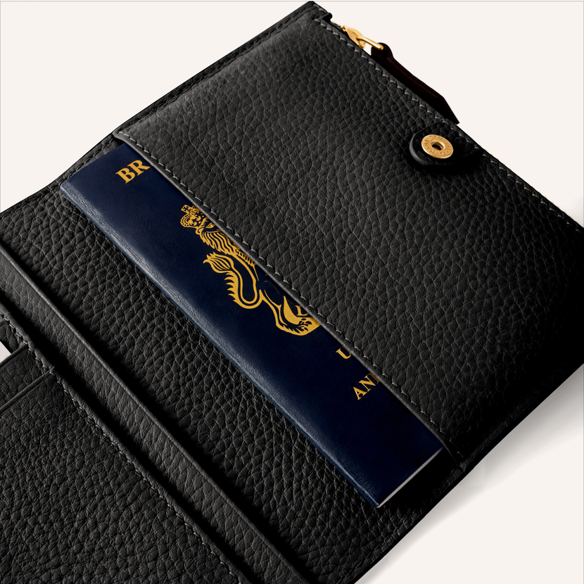 Leather Passport Holder (Black)