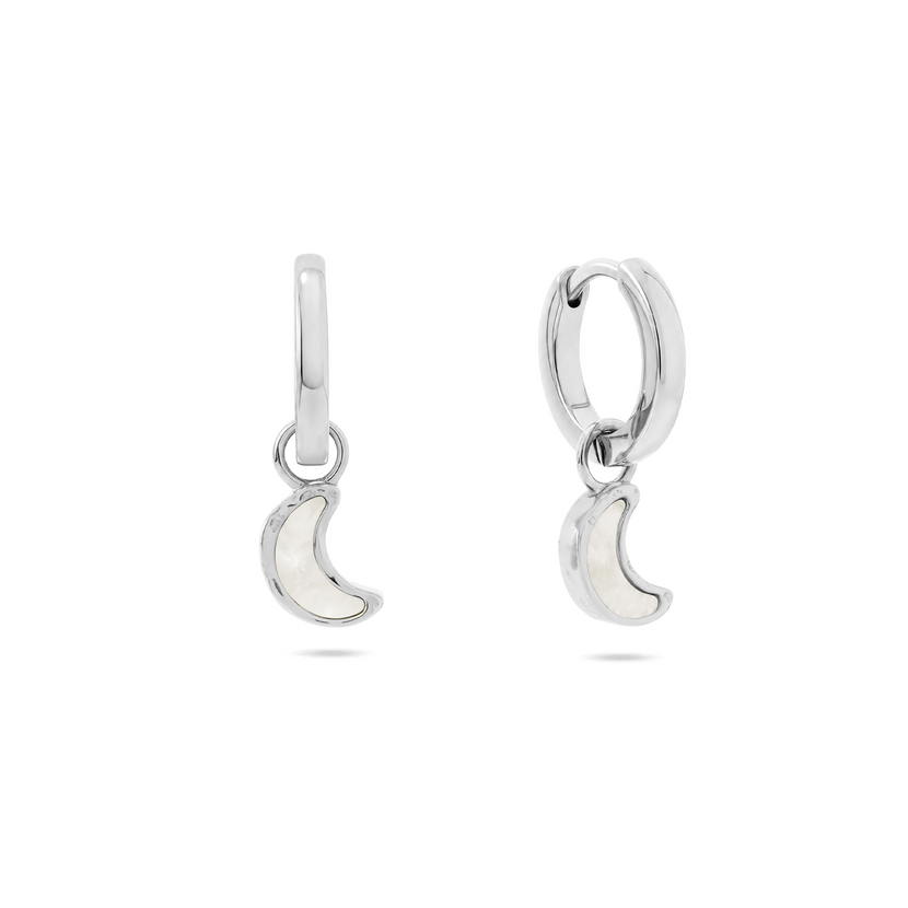 Lunar Hoop Earrings (Silver)