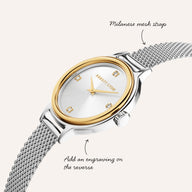 Avery Mesh 23mm Watch (Two Tone)