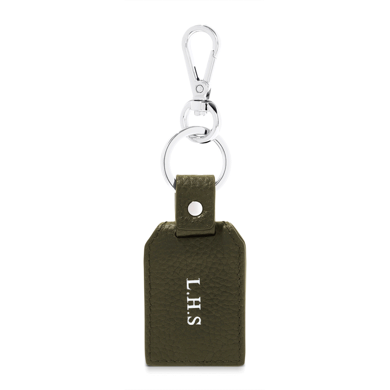 Men's Leather Photo Keyring (Green)