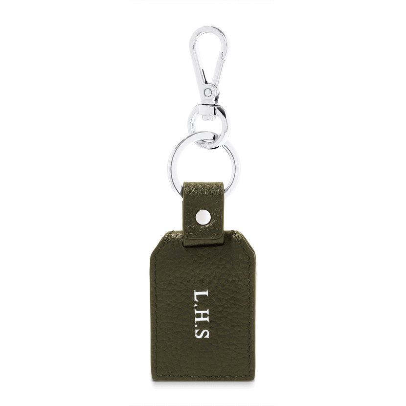 Men's Leather Photo Keyring (Green)
