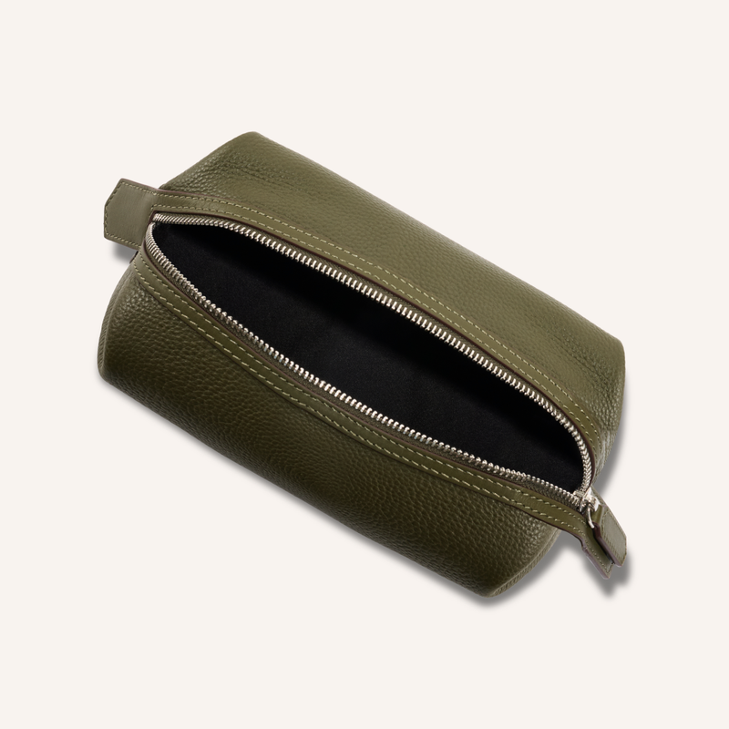 Men's Leather Wash Bag (Green)
