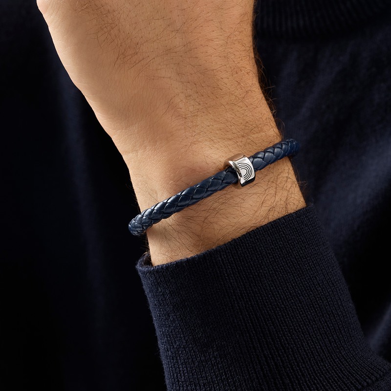Tommy's Charity Genuine Leather Charm Bracelet (Navy)