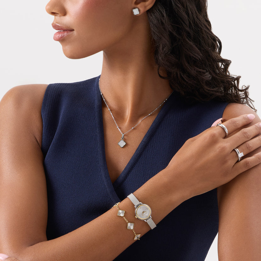 Avery Mesh 23mm Watch (Two Tone)