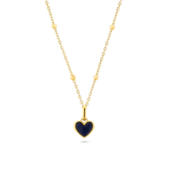 Midnight Blue Heart Necklace (Gold)