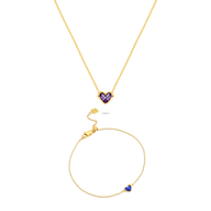 Mini Heart Birthstone Set (Gold)