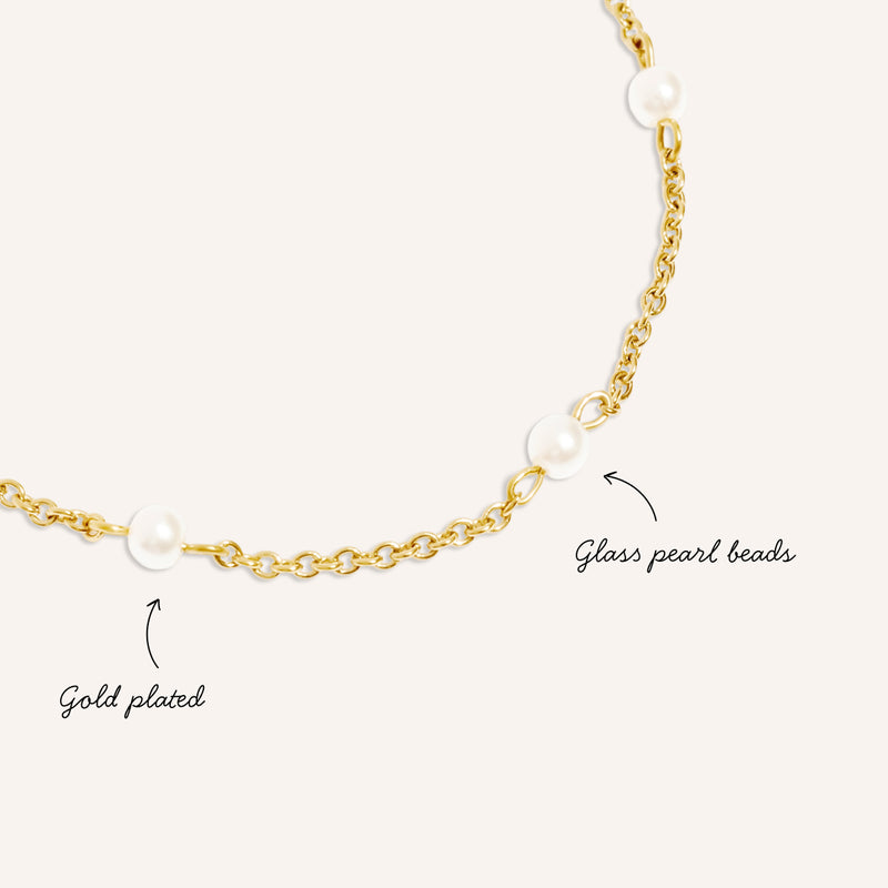 Pearlescent Stationed Bracelet (Gold)