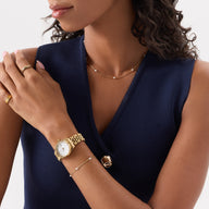 Pearlescent Stationed Bracelet (Gold)