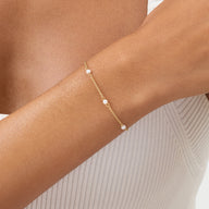 Pearlescent Stationed Bracelet (Gold)